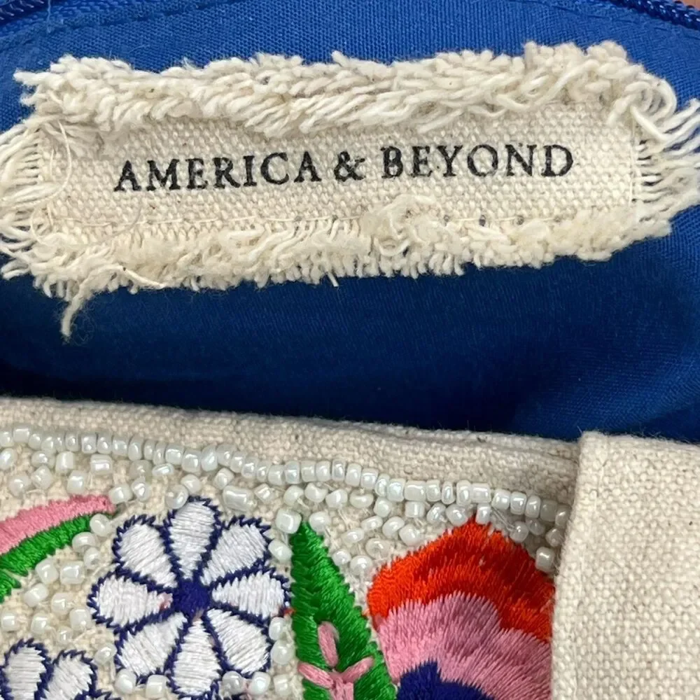 Beaded Embroidered Dragonfly Tote Bag Boho Multicolor Crossbody America & Beyond